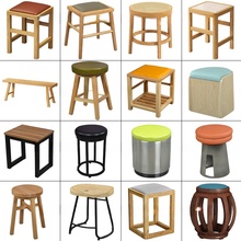餐饮小吃汉堡快餐饭店无靠背实木方凳子圆凳面馆西餐厅餐椅小户型