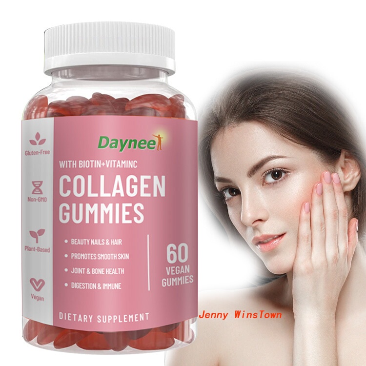 Cross-Border Amazon Tkcollagen Gummies Hair and Nail Gummies Collagen Factory Direct Sales