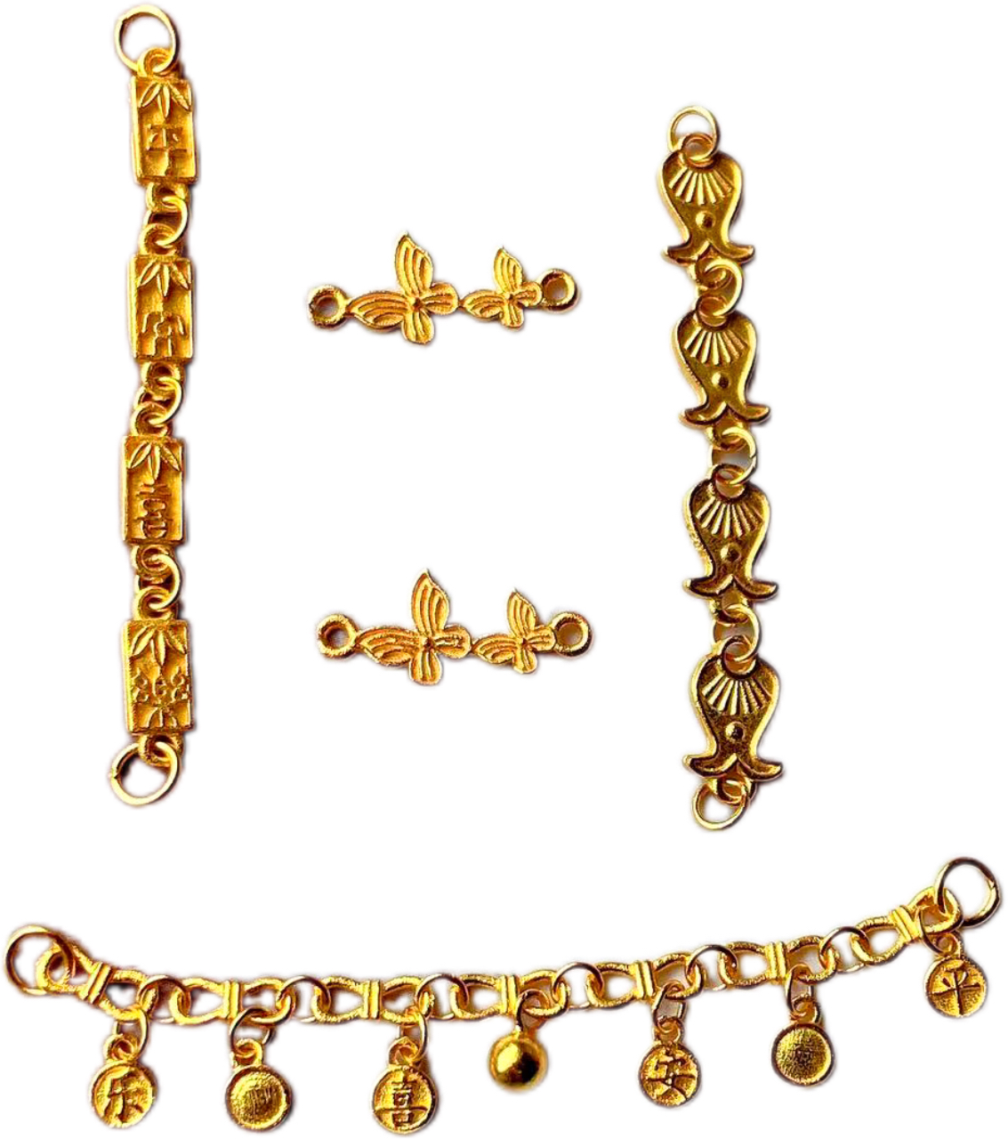 S  GOLD PLATED CONNECTING CHAIN BUTTERFLY AMPHORA DIY BRACELET NECKLACE BRAIDED ROPE ACCESSORIES PING AN JOY EXTENSION CHAIN