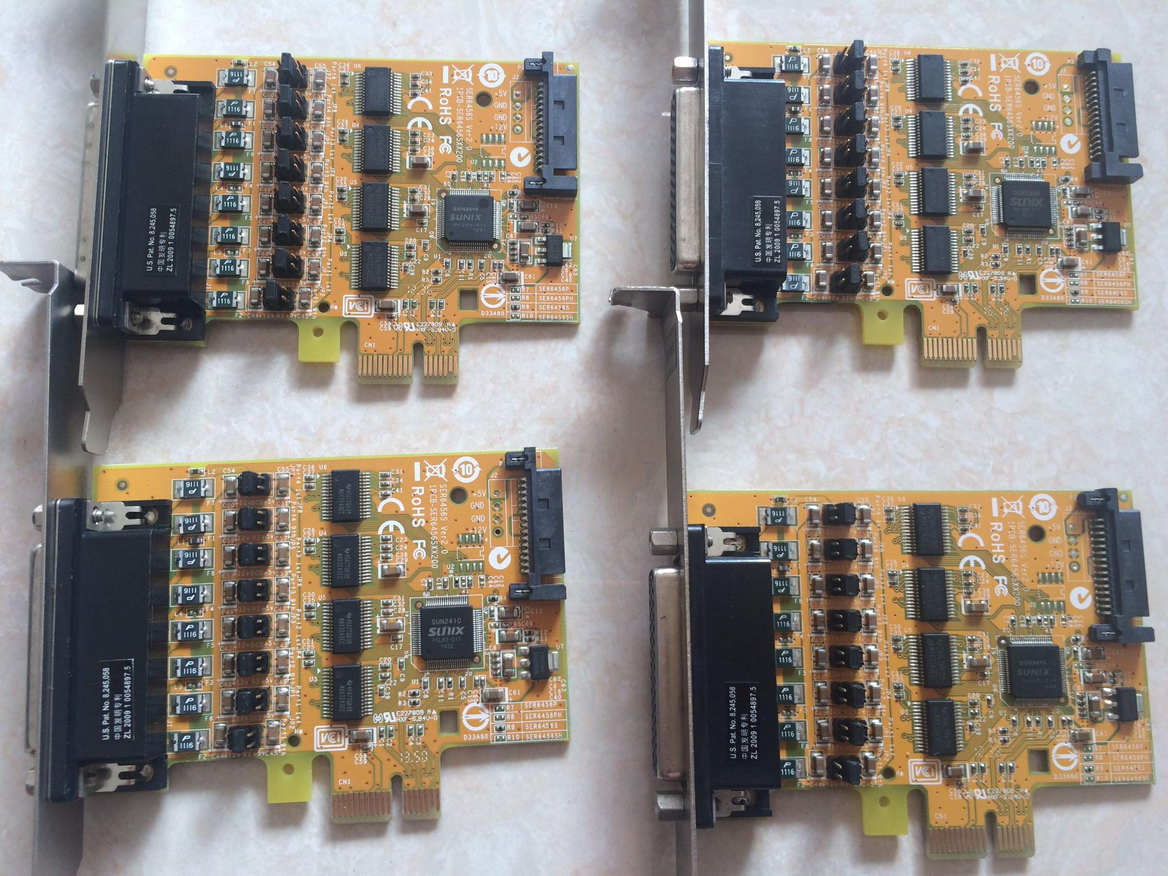 기존 PCIE 4 포트 직렬 포트 카드 점퍼 설정 9 핀 1 핀 5V12V 전원 공급 장치 SUNIX SER6456S