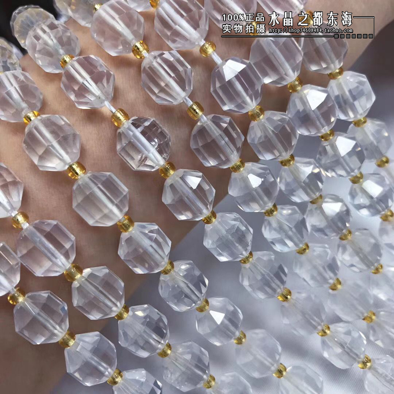 9X10MM 천연 우유 화이트 크리스탈 크림 바디 화이트 크리스탈 위성 다이아몬드 페이스 랜턴 비드 컷 루스 비드 반제품