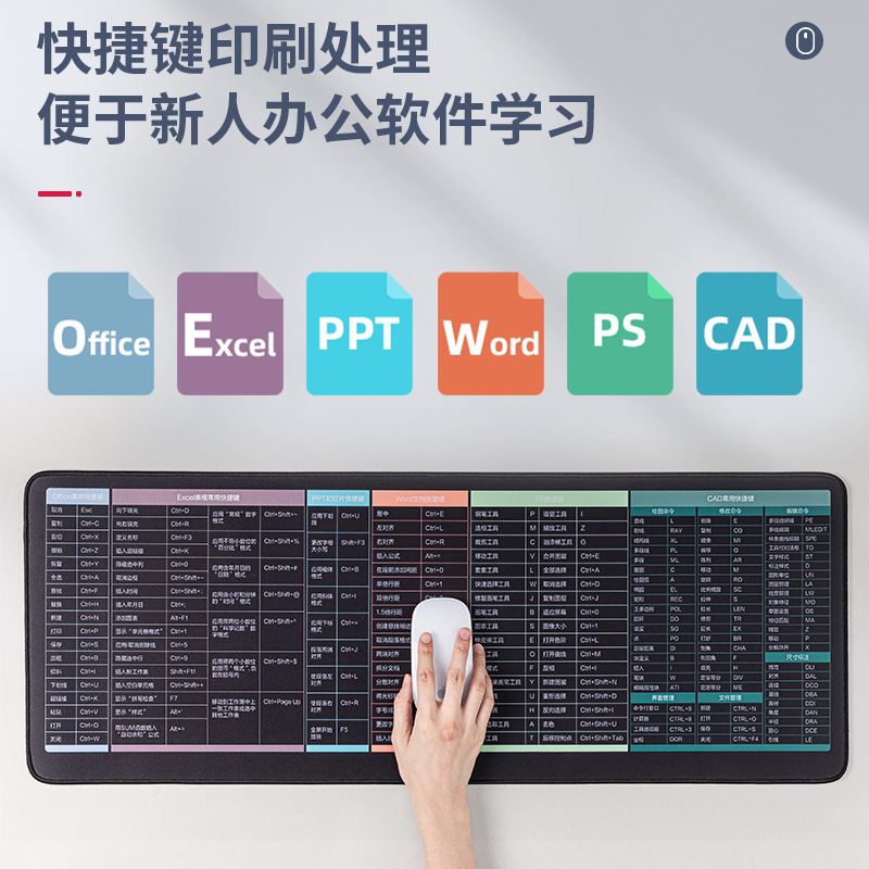 DELI 83004 LARGE MOUSE PAD THICKENED OFFICE SHORTCUT KEYS DAQUAN LARGE PS GRAPH FUNCTION DESKTOP KEYBOARD PAD