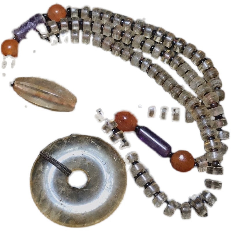 ANTIQUES OLD TIBETAN FOLK CUSTOMS ANCIENT PHARAOHS PULP NATURAL CRYSTALS MULTI-TREASURE NECKLACES ETHNIC STYLE JEWELRY COLLECTION