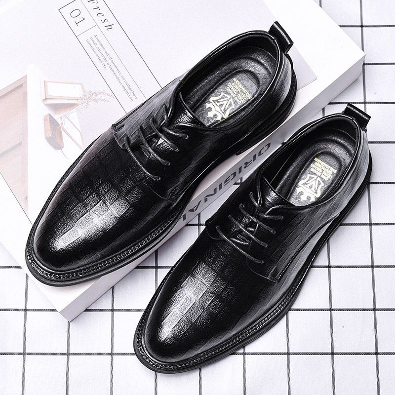 LEATHER SHOES MENS NEW WINTER NON-SLIP BUSINESS FORMAL WEAR COMMUTING TO WORK MENS CASUAL BRITISH STYLE WEDDING HEIGHT SHOES