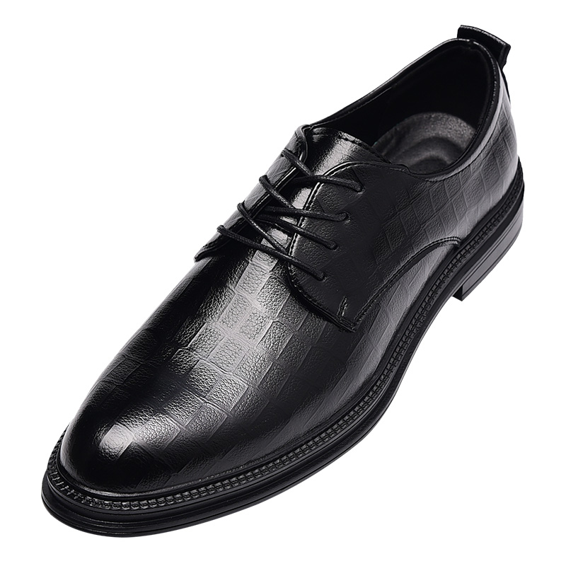 LEATHER SHOES MENS NEW WINTER NON-SLIP BUSINESS FORMAL WEAR COMMUTING TO WORK MENS CASUAL BRITISH STYLE WEDDING HEIGHT SHOES
