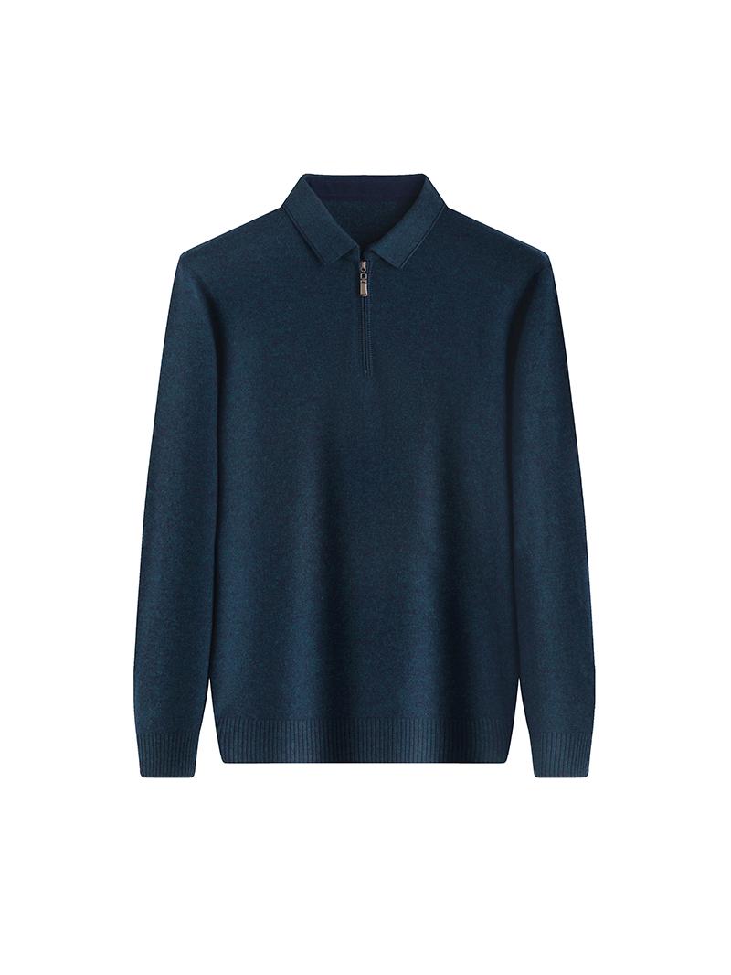 ORDOS CITY NATAL YEAR RED PURE CASHMERE SWEATER MENS ZIP COLLAR T-SHIRT SWEATER MIDDLE-AGED BOTTOM CARDIGAN