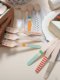 Disposable knife and fork spoon geometric design sense cake fork contrasting color wooden tableware birthday party cute mixed color fork
