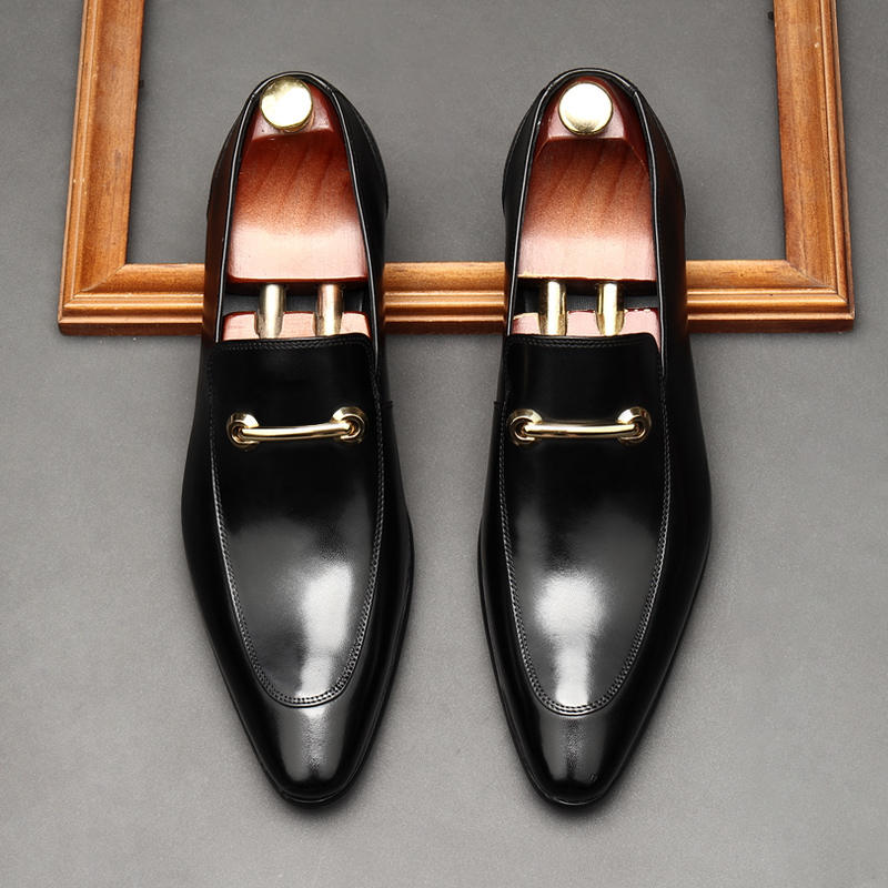 NEW HORSEBIT POINTED SCALP SHOES MENS BRITISH SLIP OVER LEATHER MENS SHOES BUSINESS CASUAL DRESS SHOES WORK WEDDING SHOES