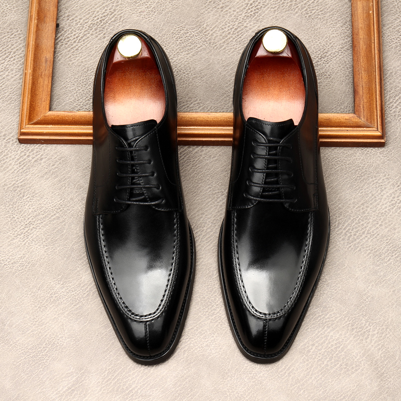 FALL 2021 NEW MENS BUSINESS FORMAL LEATHER SHOES POINTED TOE BRITISH STRAPPY BREATHABLE MENS CAR STITCHED WEDDING SHOES