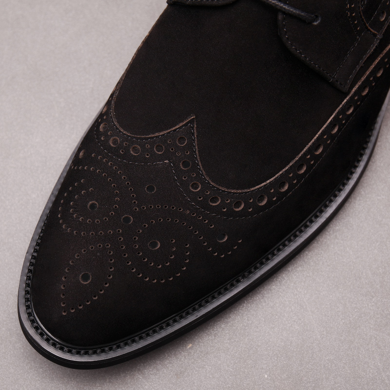 BROCK CARVED FROSTED CASUAL MENS SHOES BUSINESS BRITISH LEATHER SHOES MENS LEATHER SUEDE SHOES TREND