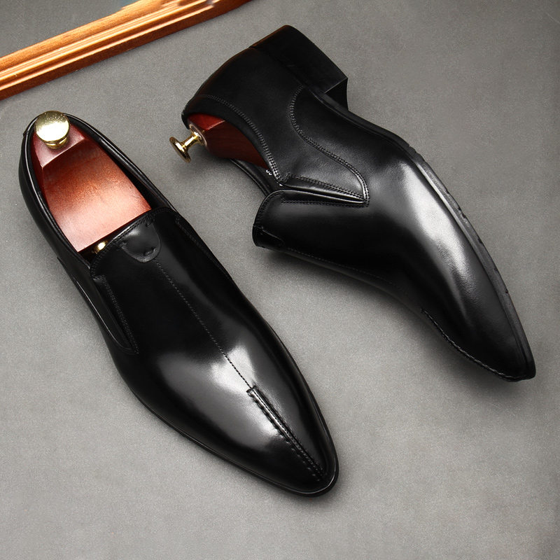 2021 NEW POINTY SCALP SHOES MENS SLIP-ON CASUAL BUSINESS FORMAL WEAR BREATHABLE OFFICE SHOES VERSATILE TRENDY MENS SHOES
