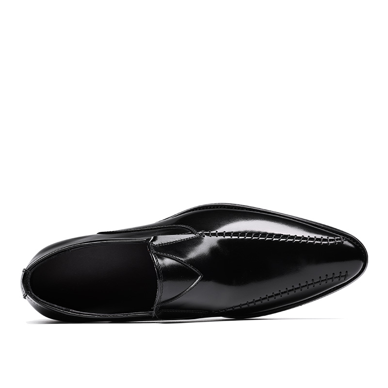 BUSINESS FORMAL LEATHER SHOES MENS BRITISH STYLE LEATHER POINTED TOE HIGH-END SPRING CASUAL MENS SHOES SLIP-ON SHOES SLIP-ON WEDDING SHOES