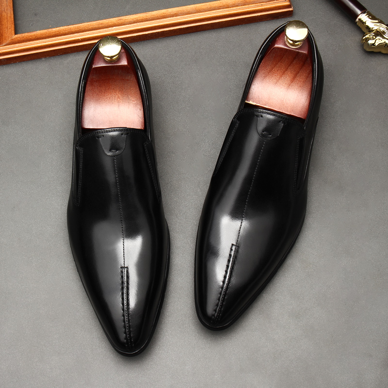 2021 NEW POINTY SCALP SHOES MENS SLIP-ON CASUAL BUSINESS FORMAL WEAR BREATHABLE OFFICE SHOES VERSATILE TRENDY MENS SHOES