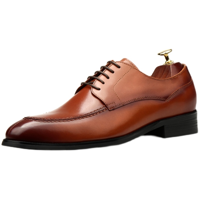 FALL 2021 NEW MENS BUSINESS FORMAL LEATHER SHOES POINTED TOE BRITISH STRAPPY BREATHABLE MENS CAR STITCHED WEDDING SHOES