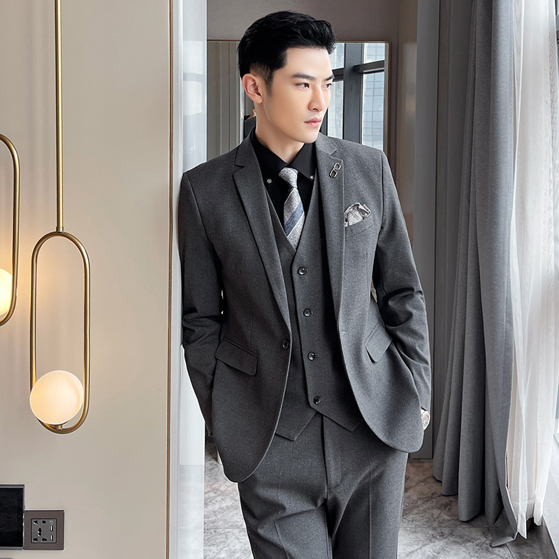 MENS BUSINESS SUIT WEDDING DRESS SUIT HANDSOME XZ103-189-P200 KHAKI