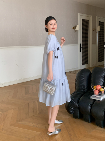 ZMA立体蝴蝶·孕妇连衣裙夏季新款漂亮孕期裙子宽松孕妇裙夏外穿 — 5