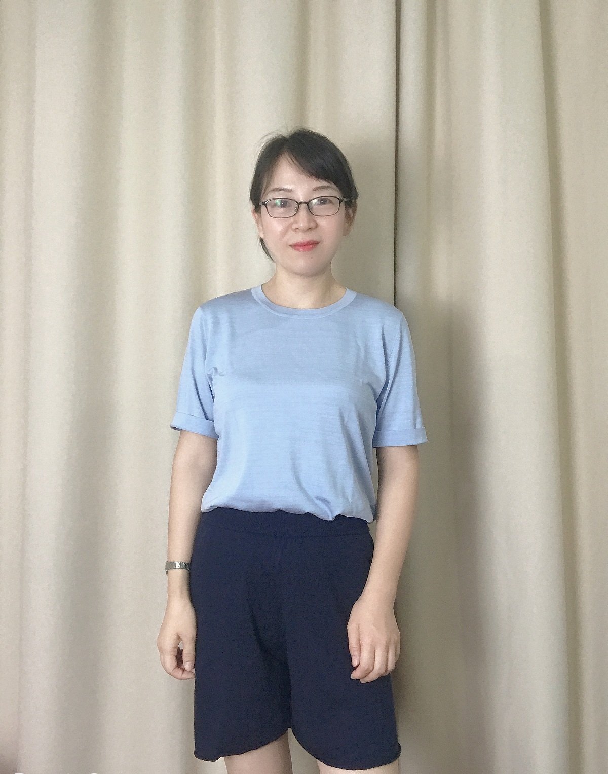 YOUJIA HOMEMADE 120S DOUBLE STRANDS 16 KNITTED PURE MULBERRY SILK KNIT T-SHIRT THIN BUT BONY AND IMPERMEABLE