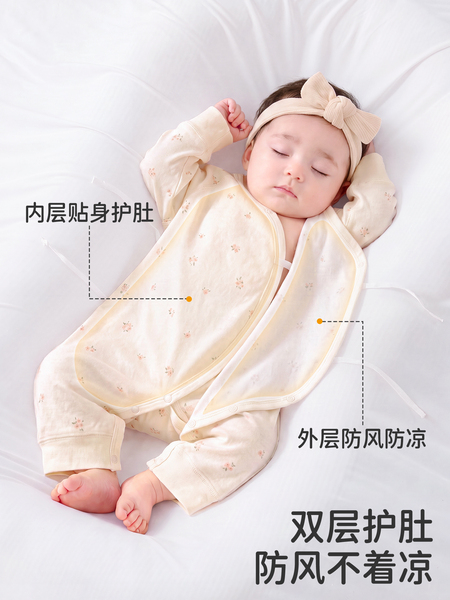 JQ婧麒婴儿连体衣秋季衣服秋装纯棉薄款外出长袖新生儿宝宝和尚服 — 2