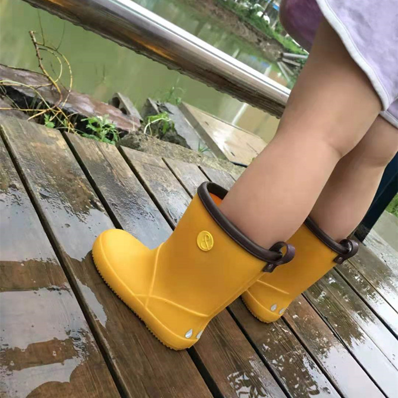 JAPANESE CHILDRENS RAIN BOOTS PLUS COTTON BOYS GIRLS ELEMENTARY SCHOOL STUDENTS KINDERGARTEN BABIES CHILDREN WATER SHOES RUBBER SHOES ANTI-SLIP PROTECTION