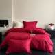 High-end 100-pin long-length cotton full-cotton wedding four-piece set pure cotton red quilt cover bed sheet wedding bedding