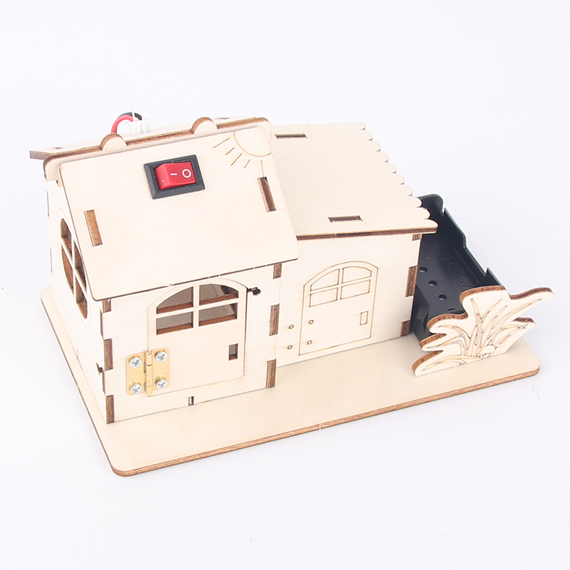 다채로운 라이트 캐빈 수제 기술 소규모 생산 DIY 하우스 모델 플러그인 캐빈 회로 교육 장난감