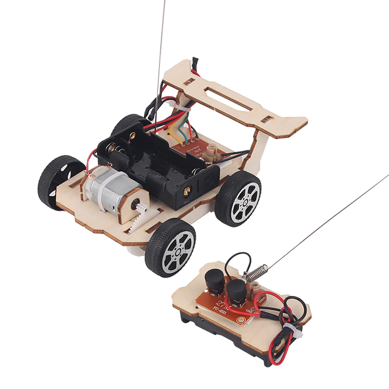 무선 원격 제어 레이싱 카 수제 DIY 생산 재료 패키지 전기 모터 초등학생 어린이 장난감 조립