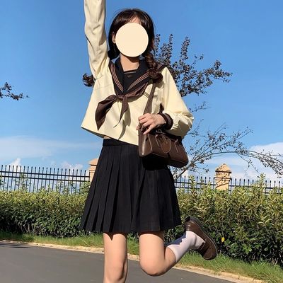 RENTAL JK UNIFORM SKIRT 2022 NEW JAPANESE LONG SLEEVE AUTUMN AND WINTER SAILOR UNIFORM COLLEGE STYLE SUIT CLASS UNIFORM SCHOOL UNIFORM GIRL