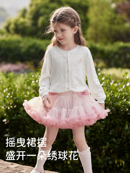 戴维贝拉女童半身裙tutu裙夏季新款儿童粉色公主裙子宝宝蓬蓬短裙 — 4