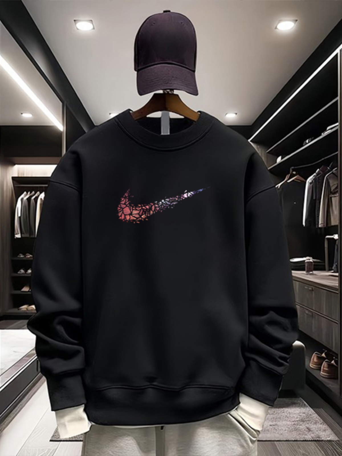 LIMITED TIME BRAND FOREIGN TRADE DISCOUNT ROUND NECK SWEATSHIRT HOODLESS PULLOVER MENS SPRING AND AUTUMN HIGH STREET TREND SPORTS TOP