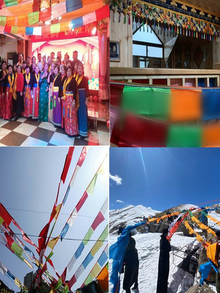 横挂经幡五色旗绸布棉布幡战旗风马旗多种长度批量发旅游挂幡