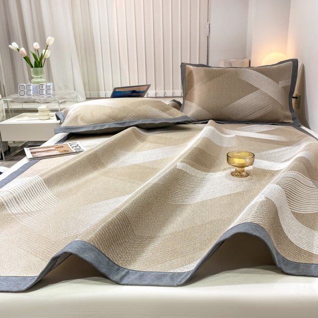 Summer high-end ice silk mat sheet three-piece set for children 2024 new machine washable air conditioner soft mattress