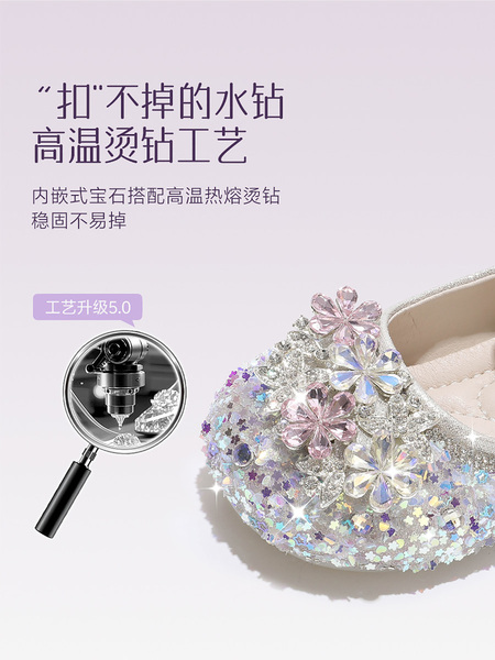 女童水晶公主鞋2026新款皮鞋儿童水晶鞋软底女宝宝鞋子亮晶晶夏秋 — 3