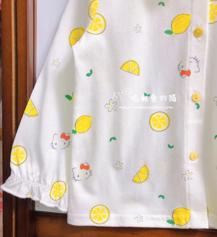 CLEARANCE NON-REFUNDABLE SIZE 90 GIRLS BABY KITTY COTTON CARDIGAN LOUNGEWEAR SET LONG SLEEVE PYJAMA PANTS