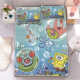 SpongeBob Summer Ice Silk Cool Mat Three-Piece Set Bedroom Children's Bed Sheet Soft Mat Student Dormitory Machine Washable Cube