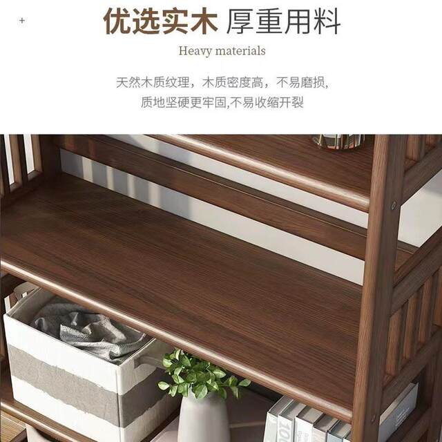 Solid wood bookcase shelf household living room floor storage rack simple modern storage rack small bookcase simple shelf
