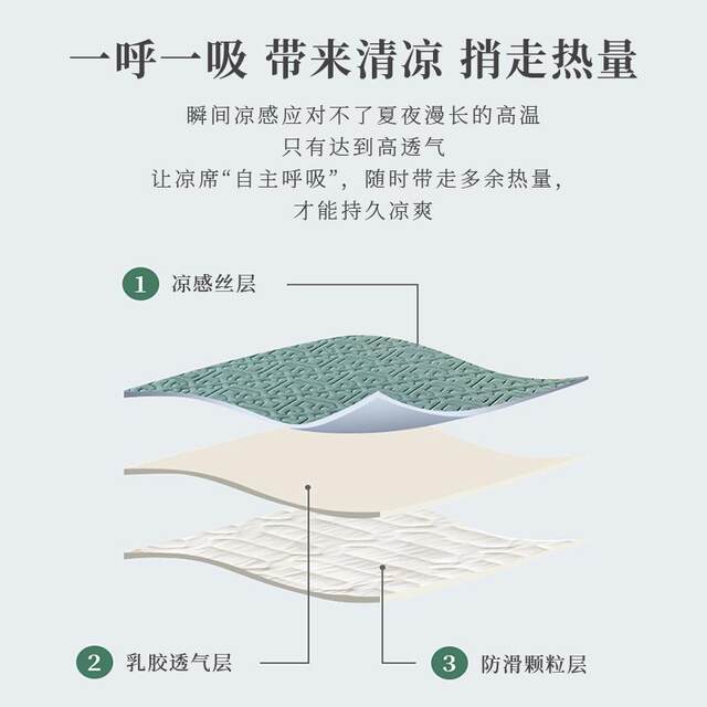 Thai latex cool mattress sheet mattress three-piece set washable natural rubber summer children's ice silk air conditioning mat