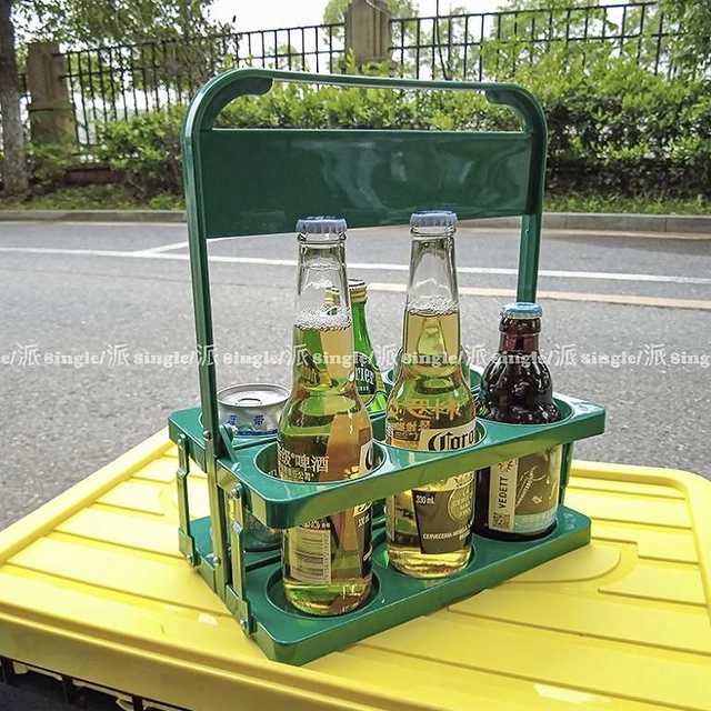 可折叠酒架饮料啤酒提ins复古手提篮咖啡奶茶便携厨房瓶罐收纳筐