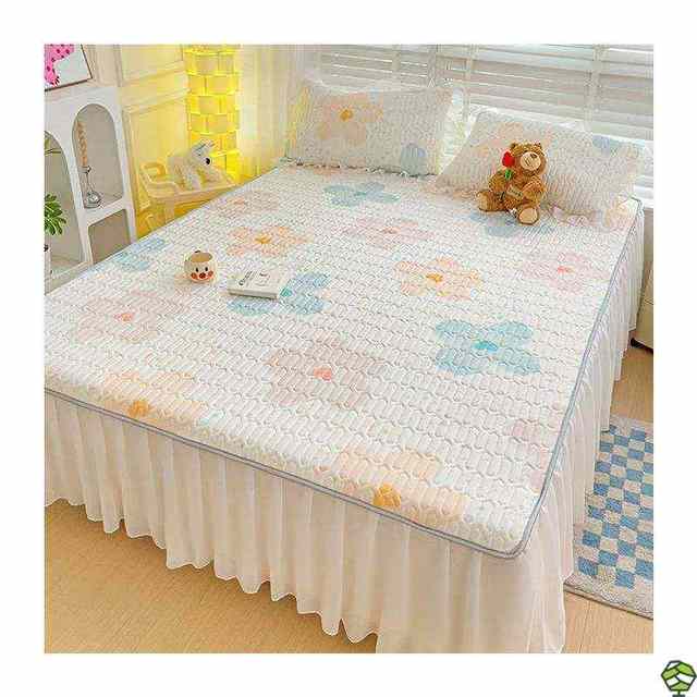 New summer latex ice silk cool mat bed skirt three-piece set machine washable air conditioner soft mat bed sheet cooling mat 2024