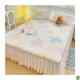 New summer latex ice silk cool mat bed skirt three-piece set machine washable air conditioner soft mat bed sheet cooling mat 2024