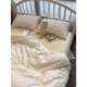Thickened warm striped pure cotton quilt cover with cotton plus velvet crystal velvet coral velvet bed sheets on the bed four-piece set