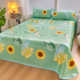 Summer ice silk mat three-piece set sheets folding air conditioning soft mat washable Happy Deer bedding