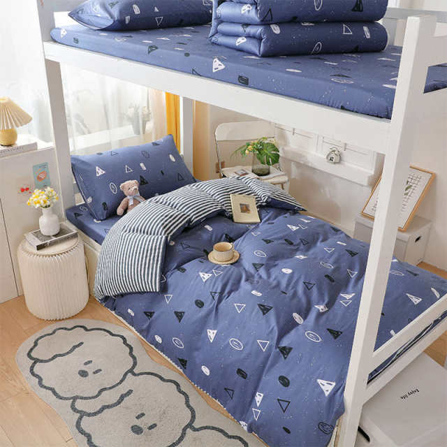 All cotton fresh student dormitory three-piece set Xinjiang cotton high school dormitory top and bottom bunk quilt cover sheets and bed cover