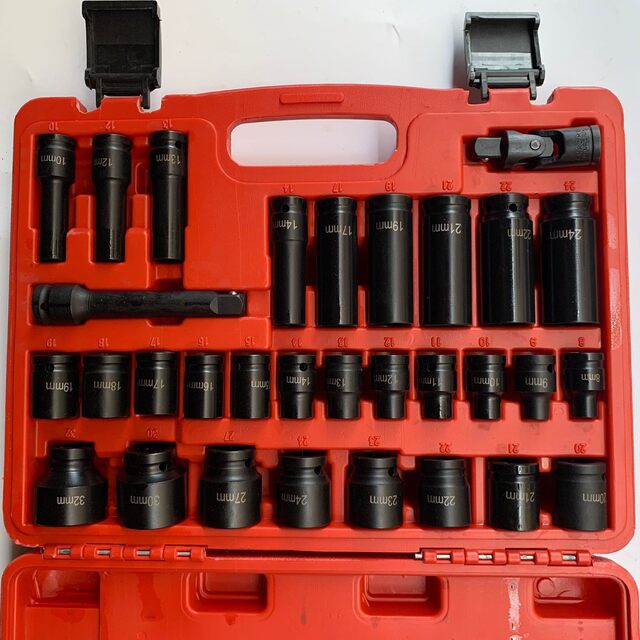 / Hexagon 31-piece kit Tool wrench sleeve rotary 1 small wind thickened and lengthened heavy-duty sleeve gun electric new set