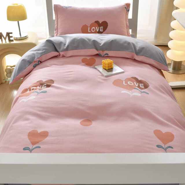 New breathable and skin-friendly cotton dormitory three-piece set for single bedding for student dormitory quilt cover sheet