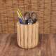 Thai solid wood pen holder desktop stationery pen holder wooden storage box storage desk large capacity round pen holder