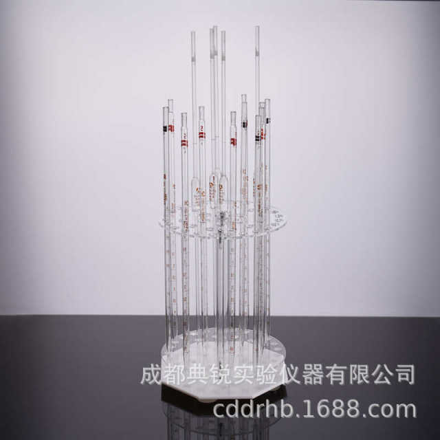 Factory price plexiglass disc pipette rack, disc rotatable scale straw rack, 18 holes, 42 holes