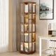 Rotating bookshelf household 360-degree floor-standing multi-layer A-frame shelf non-solid wood space-saving storage artifact children's bookcase