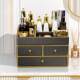Leather high-end cosmetic storage box dressing table multi-functional finishing dustproof jewelry light luxury drawer storage rack