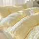 Girls' heart bubble yarn four-piece quilt cover bed sheet autumn and winter dormitory bedding simple quilt cover three-piece wholesale