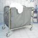 Folding linen car stainless steel collection car hotel room service lathe line cleaning car cleaning hand push work car
